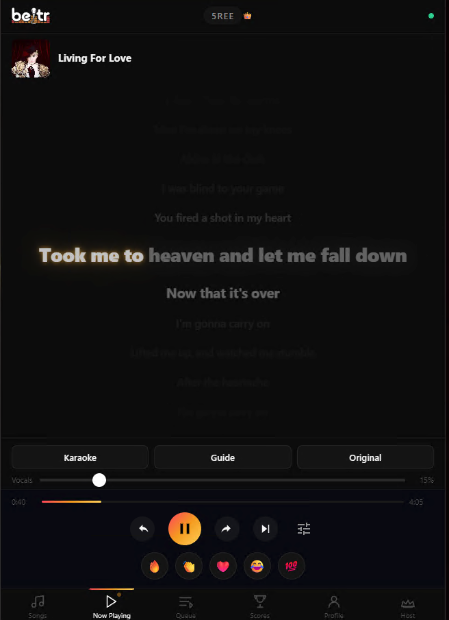 Beltr remote &mdash; lyrics on your phone while you sing