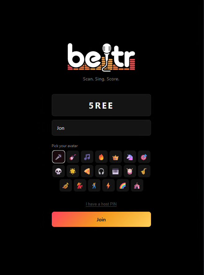 Beltr remote &mdash; singer joins a room from their phone